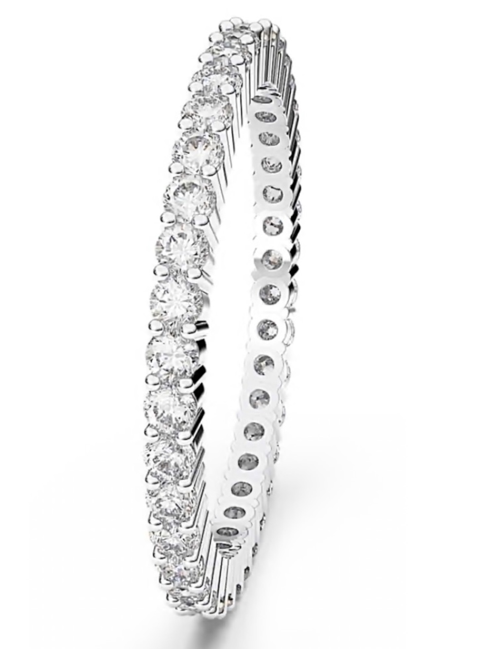 Swarovski Matrix Vitorre Clear Crystal Eternity Band x2 - Silver Tone